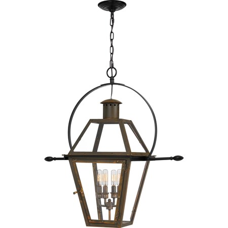 Quoizel Rue De Royal 4-Light Industrial Bronze Pendant RO2814IZ